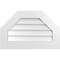 Ekena Millwork Octagonal Top Surface Mount PVC Gable Vent w/ 3-1/2"W x 1"P Standard Frame, 28"W x 18"H GVPOT28X1801SN - alternate 1